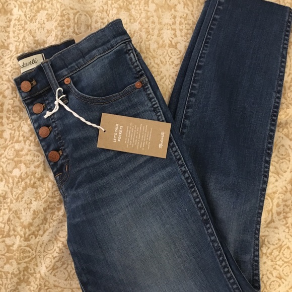 Madewell 10” High Rise Skinny Crop Button front - Picture 6 of 7